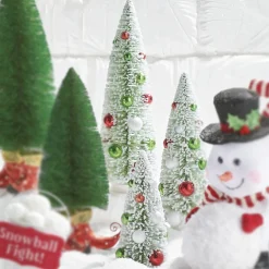 Raz Imports Raz Set of 3 Frosted Bottle Brush Trees with Ornaments Christmas Decoration 4215566 Discount