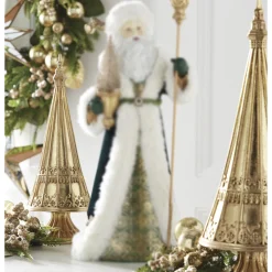 Raz Imports Raz Set of 2 Gold Leaf Christmas Tree Decoration 4210224 Clearance