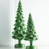 Raz Imports Raz Set of 2 Green Glass Tree Christmas Decoration 4222940