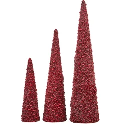 Raz Imports Raz Set of 3 Red Berry Cone Christmas Tree 4211312