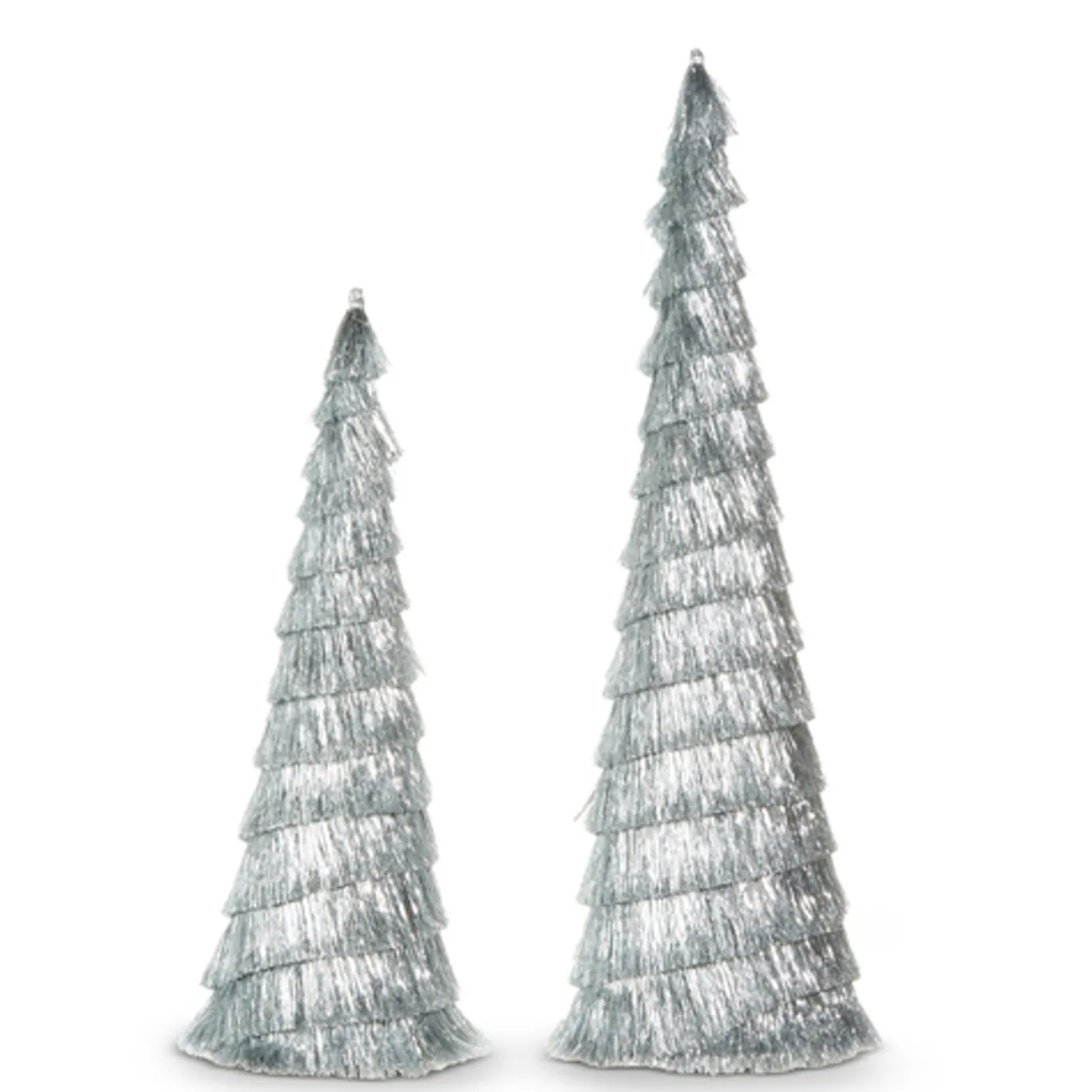 Raz Imports Raz Set of 2 Silver Tinsel Tree Christmas Decoration 4334055 Hot