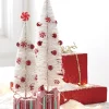 Raz Imports Raz Set of 2 White Peppermint Bottle Brush Tree on Presents Christmas Figure 4215546 Best
