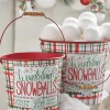 Raz Imports Raz Set of 2 Wonderland Snowballs Bucket Christmas Decoration 4212309 New