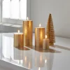 Raz Imports Raz Uyuni Rustic Gold Battery Operated Candle with Lighted Flickering Flame