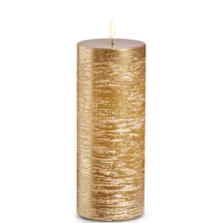 Raz Imports Raz Uyuni Rustic Gold Battery Operated Candle with Lighted Flickering Flame