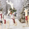 Raz Imports Raz White Flocked Tinsel Lighted Deer Indoor Outdoor Christmas Decoration Clearance
