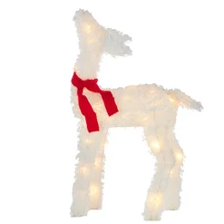 Raz Imports Raz White Flocked Tinsel Lighted Deer Indoor Outdoor Christmas Decoration Clearance