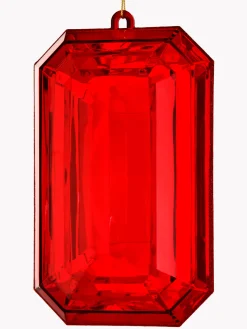 Regency International Regency 9" Clear or Red Emerald Cut Precious Gem Christmas Ornament Outlet