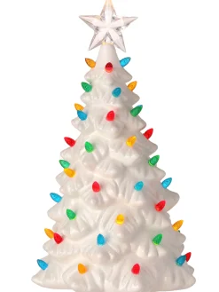 Regency International Regency 12" LED Lighted Battery Operated Porcelain Glittered Ceramic Christmas Tree MTX74303 Sale