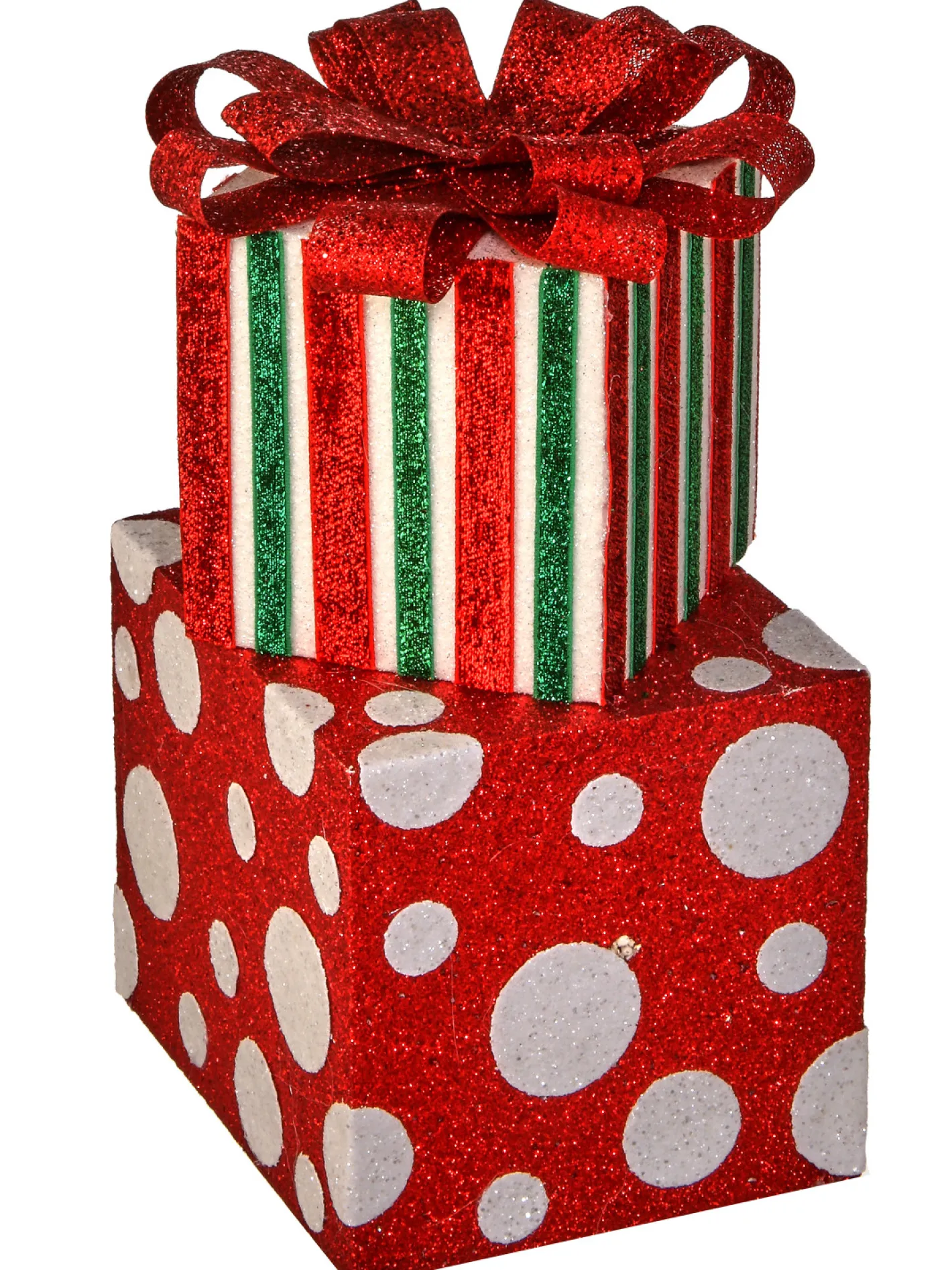 Regency International Regency 12.5" Sparkle Striped and Dotted Gift Box Stack Figure MTX67563 Outlet