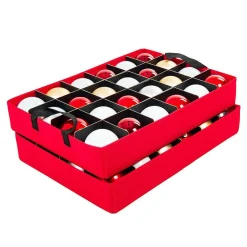 Santas Bags Santa's Bags Red 2 Tray Lid Top Christmas Ornament Storage SB-10453-RED Clearance