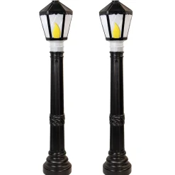 General Foam Set of 2 Black Lamp Post Lighted Christmas Blow Molds C5051 Clearance