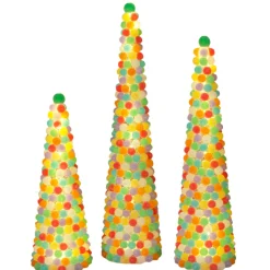 Gerson Set of 3 Lighted Gumdrop Christmas Trees 2660540 Discount
