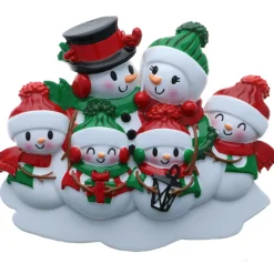 Polar X Snowman Family of 6 Personalized Christmas Ornament OR2255-6 Clearance