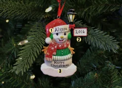 Polar X Snowman Standing By A Light Post Personalized Christmas Ornament Outlet