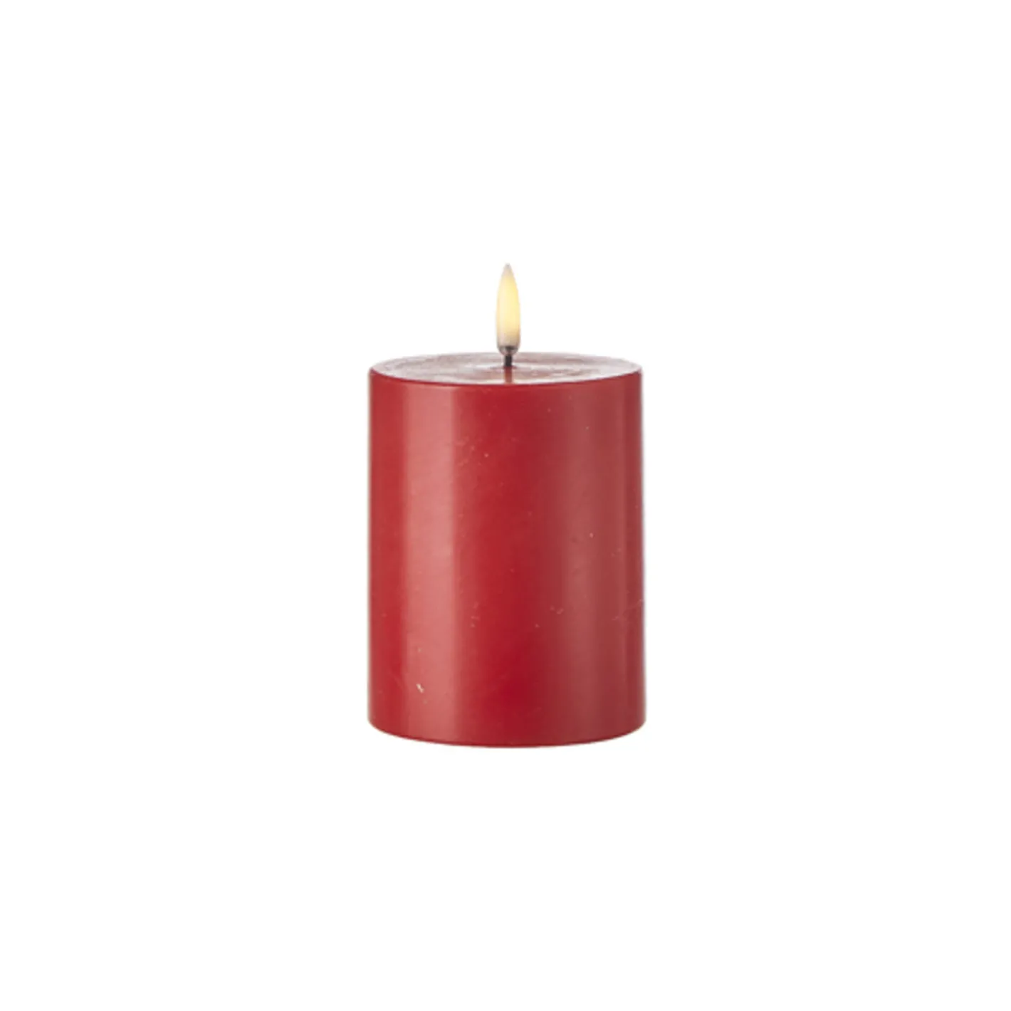 Liown Uyuni 3" x 5" or 7" or 9" Flat Top Moving Flame Red Unscented Pillar Battery Candle Outlet