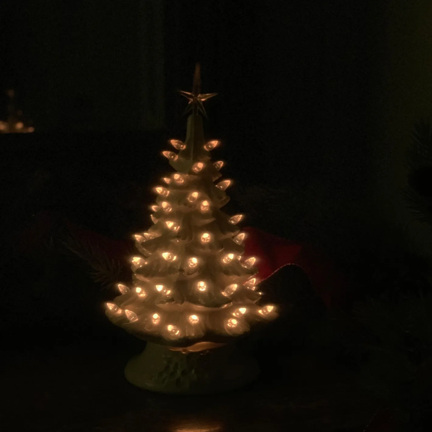 Handmade Ceramics White Ceramic Lighted Christmas Tree 12" Clearance