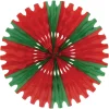 Beistle 25" Vintage Red and Green Tissue Paper Fan Christmas Decoration 55293-RG Outlet
