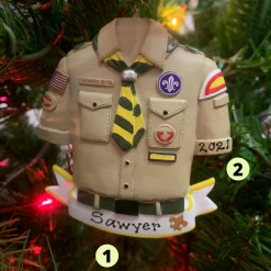 Kurt Adler 3.5" Boy Scout Shirt Personalized Christmas Ornament BS2202B New