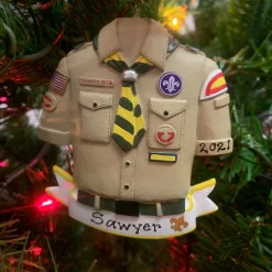 Kurt Adler 3.5" Boy Scout Shirt Personalized Christmas Ornament BS2202B New