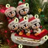 Polar X 4.25" Family of 5 Penguins on Sled Personalized Christmas Ornament OR1915-5 New