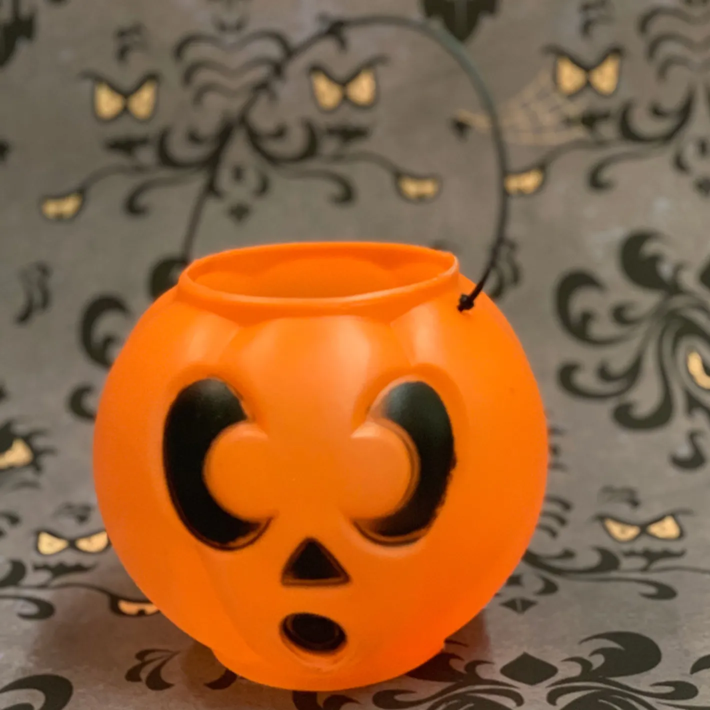 General Foam 6" Jack-O-Lantern Halloween Blow Mold Candy Pail H1600
