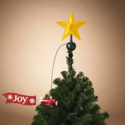 Gerson 20" JOY or Ho Ho Ho Electric Lighted Animated Santa Flying Around Tree Christmas Tree Topper 2604030 Discount