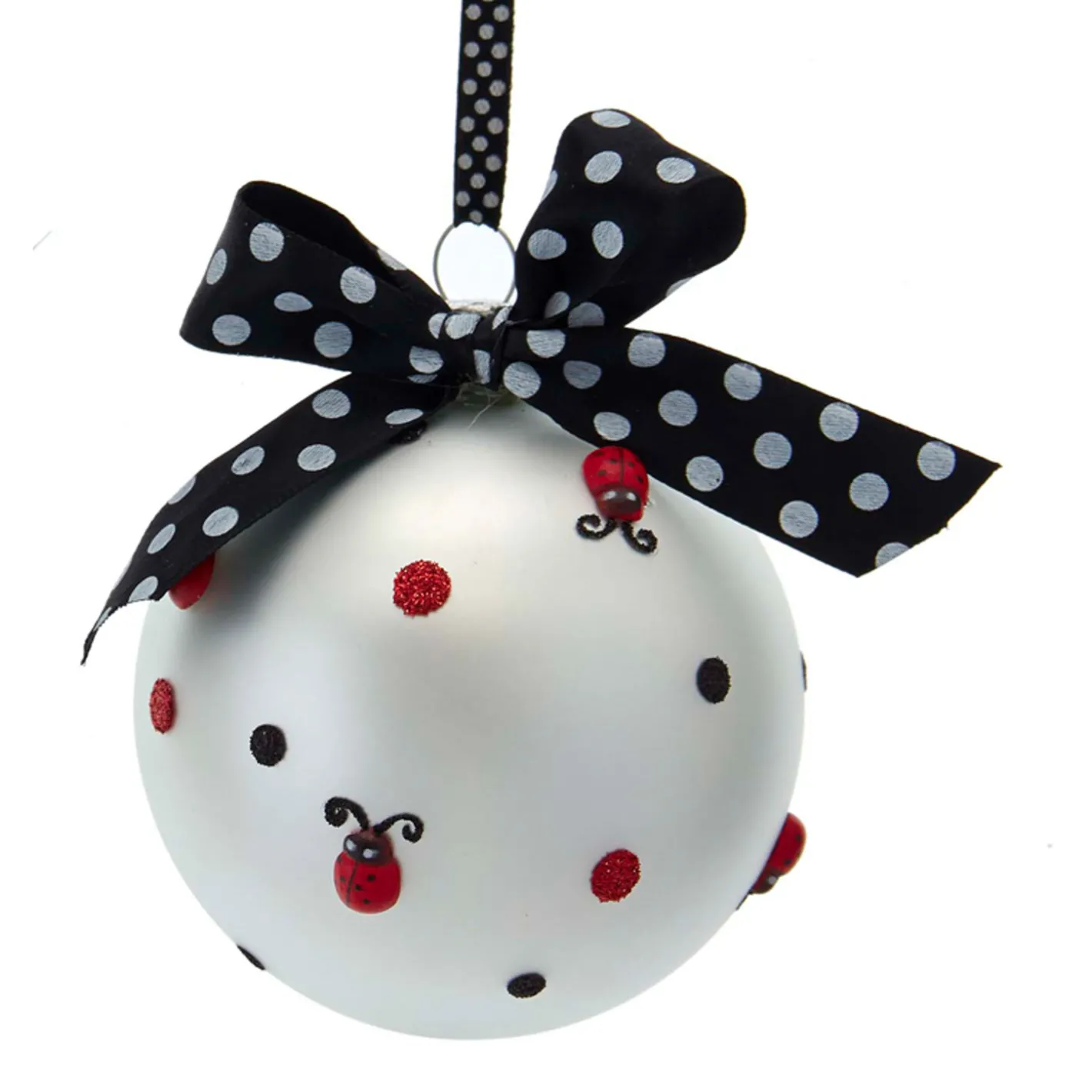 Kurt Adler 5" Ladybug Ball Glass Christmas Ornament T3001 Sale