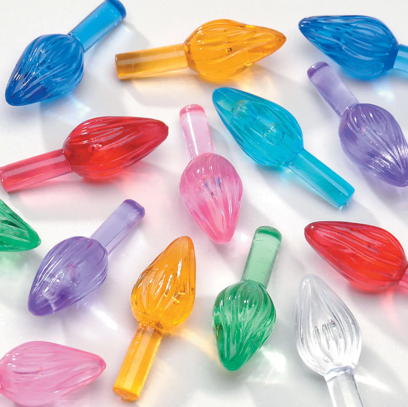 Darice 100 Pack .5" Multi Color Ceramic Tree Plastic Replacement Light Bulbs P0662 Clearance