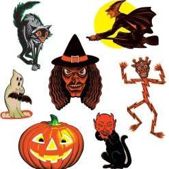 Beistle 9.5"-16" Vintage Halloween Classic Cutouts Set of 7 00429 Clearance