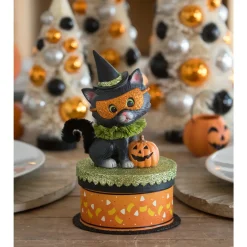 Bethany Lowe 8" Halloween Kitty Binks on Box Vintage Halloween Decoration TL3355 New