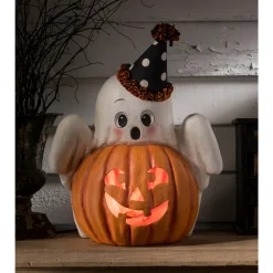 Bethany Lowe 18" Large Boo Ghost Jack-O-Lantern Vintage Inspired Halloween Figure TJ3304 Clearance