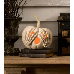 Bethany Lowe 10" Peek-a-Boo Pumpkin White Halloween Decoration TD3138 Discount