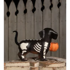 Bethany Lowe 11" Skelly Pup Paper Mache Halloween Decoration TD4141
