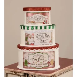 Bethany Lowe Set of 3 Sweet Tidings Christmas Nesting Boxes TL1361 New