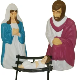 General Foam Blow Mold Life Size Christmas Nativity 10pc Set Discount