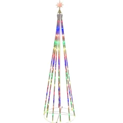 Brite Star 7' LED Lighted Cone Tree Light Show Outdoor Christmas Decoration 48-540-00 Hot