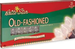 Brite Star 25 Vintage Inspired Clear Ceramic C9 Christmas Lights 37-865-00 Discount