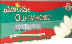 Brite Star 25 Vintage Inspired Frosted White Ceramic C7 Christmas Lights 37-837-00