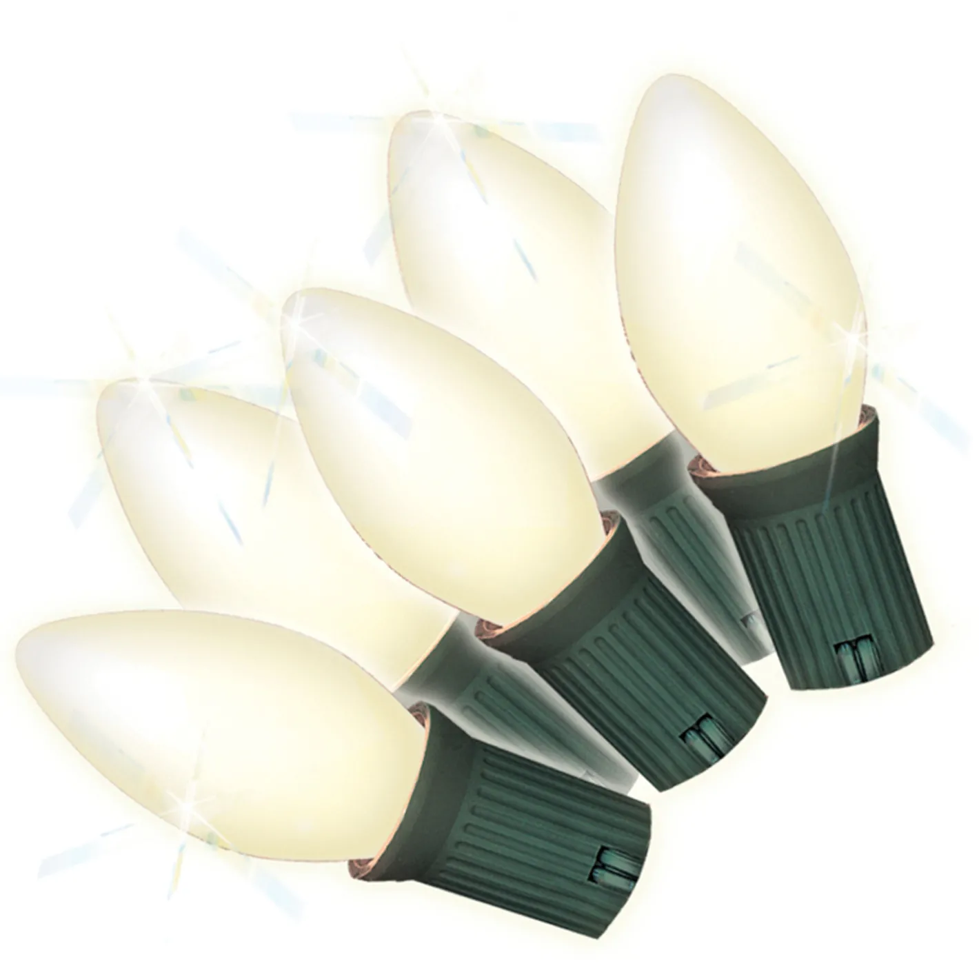 Brite Star 25 Vintage Inspired Frosted White Ceramic C7 Christmas Lights 37-837-00