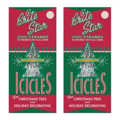 Brite Star Set of 2 18" 2000 Strand Silver Icicle Christmas Tree Tinsel