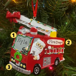 Polar X Christmas Parade Fire Truck Personalized Christmas Ornament OR1583 New