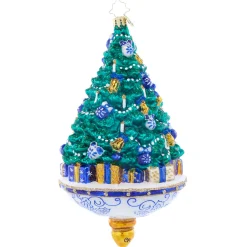 Christopher Radko Chinoiserie Spruce Glass Christmas Ornament 1021805 Hot