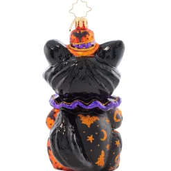 Christopher Radko Dapper Black Cat Halloween Glass Ornament 1021605