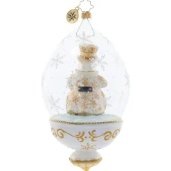 Christopher Radko Golden Snowman Globe Glass Christmas Ornament 1021814 Sale