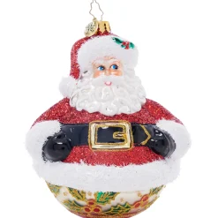 Christopher Radko Jolly Holly Claus Glass Christmas Ornament 1021893 Sale