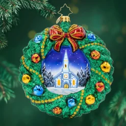 Christopher Radko Sacred Harmony Wreath Glass Christmas Ornament 1022518 Discount