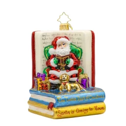 Christopher Radko Santa's Book Nook Glass Christmas Ornament 1021852 Best