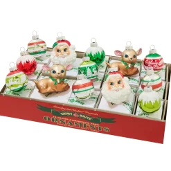 Shiny Brite Christopher Radko Holiday Splendor 13 Count Figures and Decorated Rounds Glass Christmas Ornament Set 4028263 Discount
