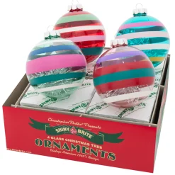 Shiny Brite Christopher Radko Vivid Vintage 4" Decorated Round Christmas Ornaments 4028251 Best